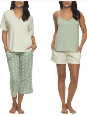 New Felina 4-Piece Sleep Set Pajamas Size Medium NWT Green